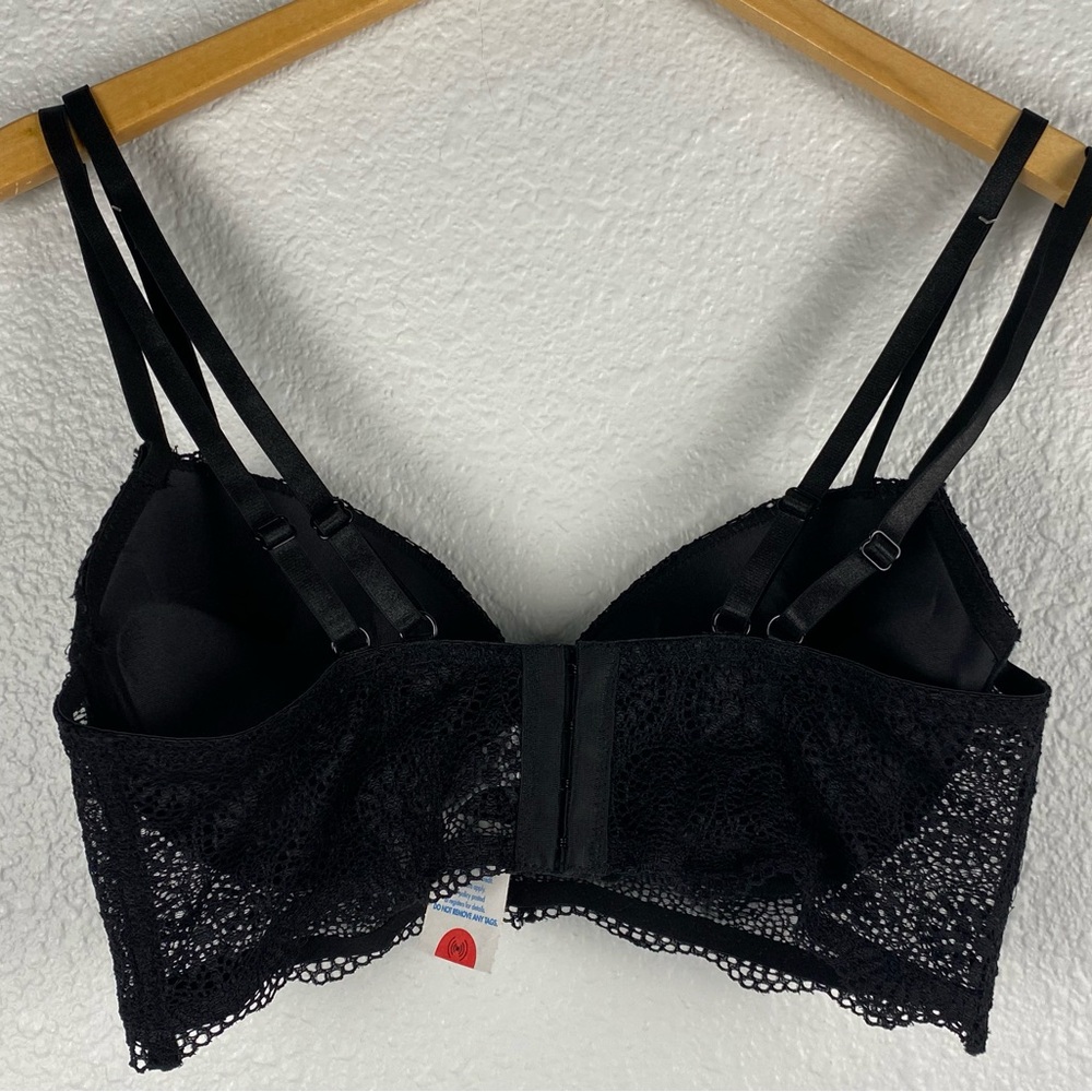 NWT Kiss & Tell intimates women’s black lace bra padded size 38B feminine
